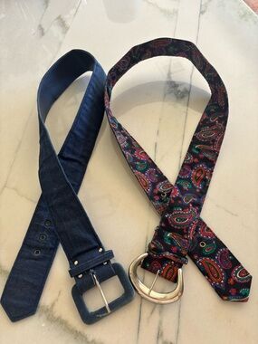 Vintage Belts- Denim & Paisley